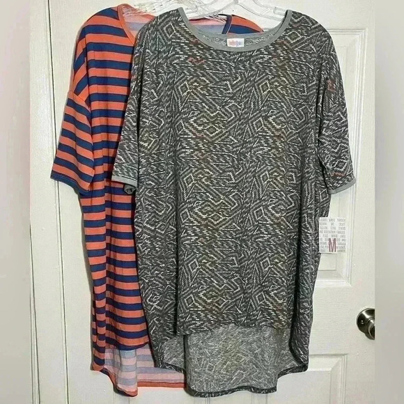 LulaRoe Irma Striped and Geometric Print Drop Sleeve Top Bundle | size medium - Picture 2 of 8